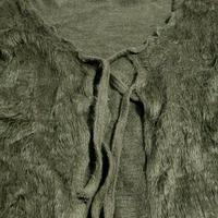 Maglione aperto verde oliva peloso