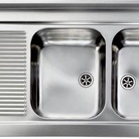 Lavello acciaio inox 120x50 cm 2 vasche