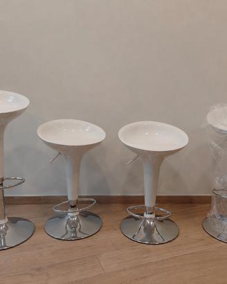 4 sgabelli da bar moderni bianchi – NUOVI 