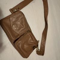 Borsa marsupio in pelle color corda