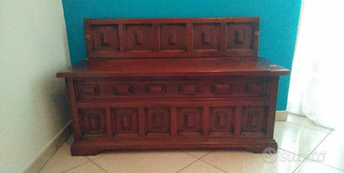 Panca Antica in legno con contenitore