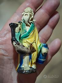 Statuina ceramica cinese vintage Mudman metà '900