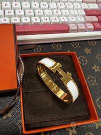 🐎Bracciale Hermès H, oro bianco, taglia 18