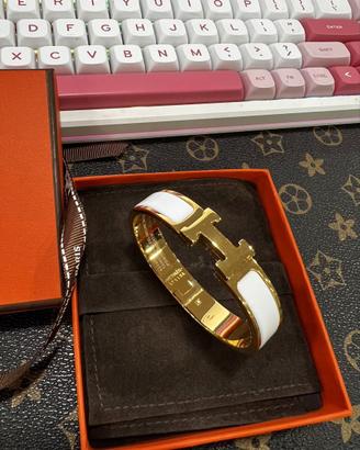🐎Bracciale Hermès H, oro bianco, taglia 18