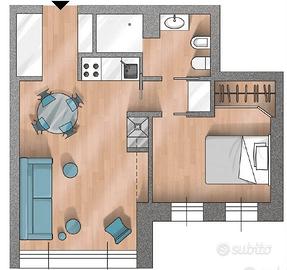 DIVINO AMORE BILOCALE SEMI-ARREDATO Con POSTO AUTO