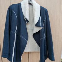 Giacca/Cappotto Donna Blu Scuro scamosciato