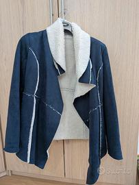 Giacca/Cappotto Donna Blu Scuro scamosciato