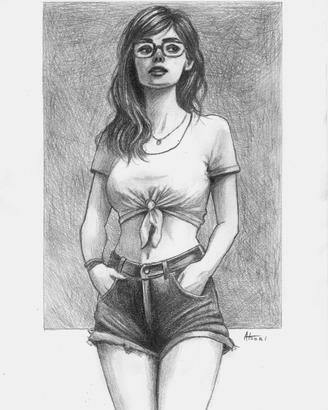 disegno donna grafite
