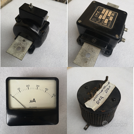 Materiale elettrico vintage voltmetro prese ecc