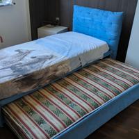 Letto singolo + estraibile con 2 materassi inclusi