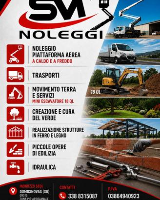 Noleggio PLE, movimento terra e servizi 