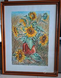 Litografia Franco Azzinari "I girasoli "