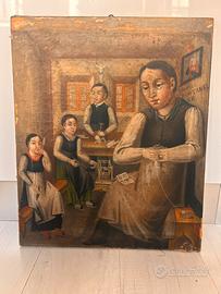 Antico Dipinto Ex-Voto XIX Secolo - Olio su Tela