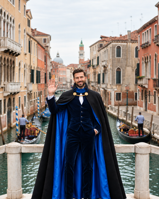 Tabarro Mantello Veneziano a Ruota in Lana