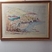 Acquerello "Amalfi" di M. Bevilacqua