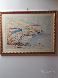Acquerello "Amalfi" di M. Bevilacqua