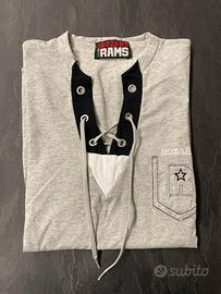 T-shirt maglia a maniche corte da uomo grigia/nera