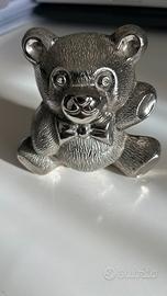 Orsetto fermacarte argentato