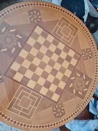 tavolino  scacchiera, giochi,   in legno