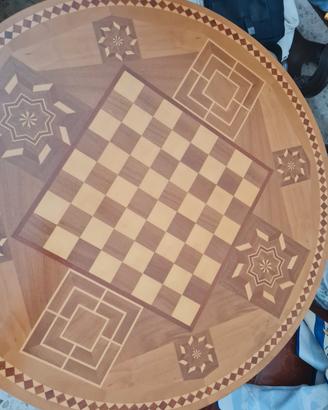 tavolino  scacchiera, giochi,   in legno