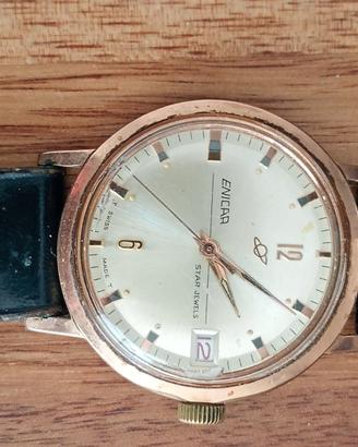 Orologio Enicar Auto Star Jewels Placcato Oro