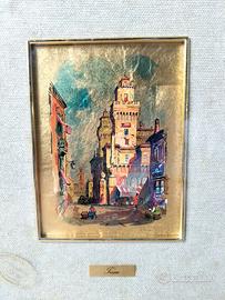 Quadro foglia oro con certificato