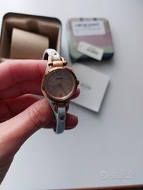Orologio Fossil Georgia Oro Rosa/Pelle bianca 