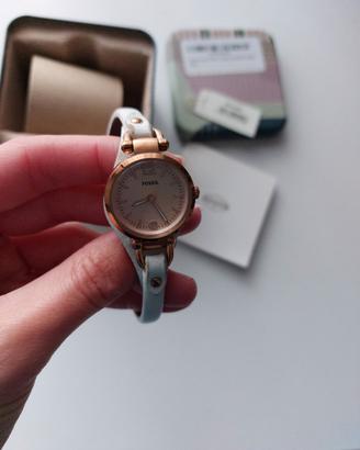 Orologio Fossil Georgia Oro Rosa/Pelle bianca 