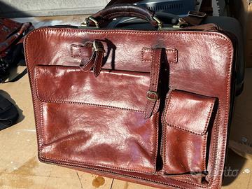 The Bridge cartella vintage in vera pelle marrone