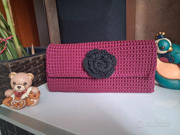 borsa all'uncinetto fatta a mano,pochette 
