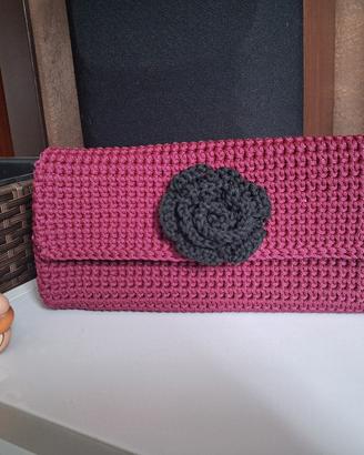 borsa all'uncinetto fatta a mano,pochette 