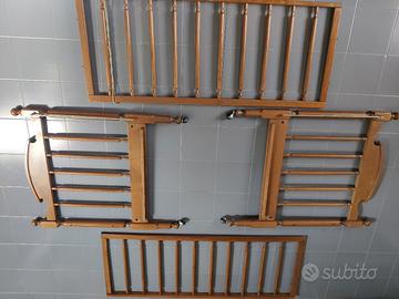 Culla vintage in legno anni ’80 con rete a molle