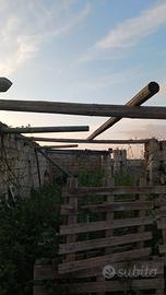 travi rotonde in legno da 5 mt. 3 pezzi più altri