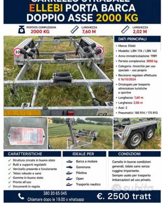 Carrello Ellebi biasse LBN 17A / LBN 16 2000kg