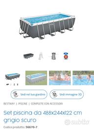 Piscina Best Way 488x244x122cm+pompa sabbia, acces