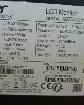 Acer predator 4k 144mhz