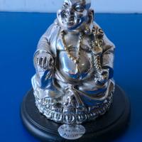 Scultura Vintage Buddha Placcata Argento 925