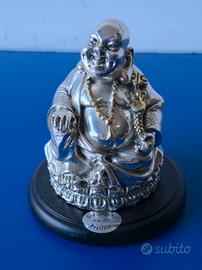 Scultura Vintage Buddha Placcata Argento 925