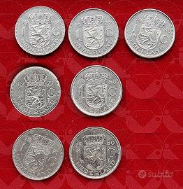 NEDERLAND 1969-1982 lotto di 11 monete da 1 Gulden