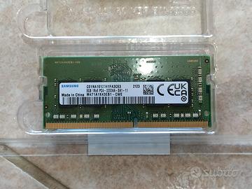 Memoria RAM 8GB Samsung per PC notebook 