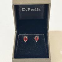 orecchini argento con pietra color Rubino