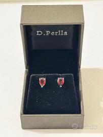 orecchini argento con pietra color Rubino