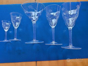 bicchieri cristallo DECORATI ANTICHI ORIGINALI