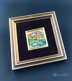 Quadretto dipinto a mano su foglia d’oro