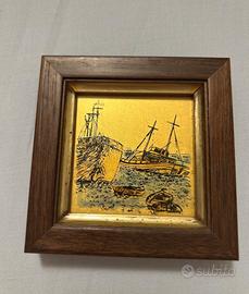 Quadretto con dipinto su foglia oro