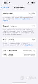 Iphone 15 pro bianco 128gb in garanzia