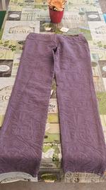 Pantalone jeans Moschino damascato viola