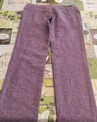 Pantalone jeans Moschino damascato viola