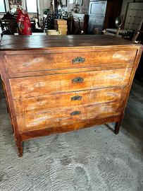 Cassettone antico in legno, 4 cassetti, fine ’800