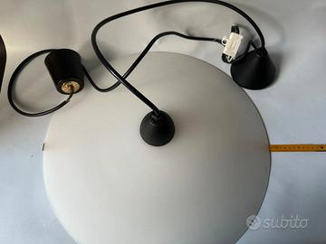 Lampada a sospensione Vintage in vetro opale bianc